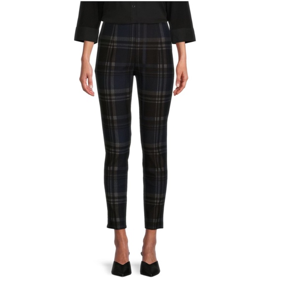 Sanctuary stretchable faux Burberry dark green plaid legging pants size XL - Picture 2 of 6